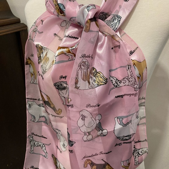 Pink Dog Scarf Pug Boxer Dachshund Poodle Golden Retriever Bichon Shih Tzu Boxer - Picture 4 of 7
